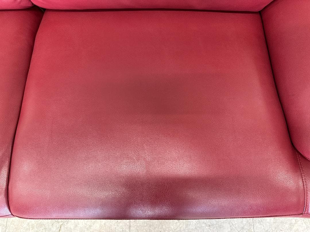 2人掛けソファ　合皮　レッド