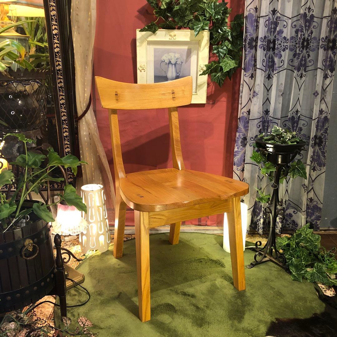 かず　L 1 Sale 和テースト　タモ無垢材　チェア