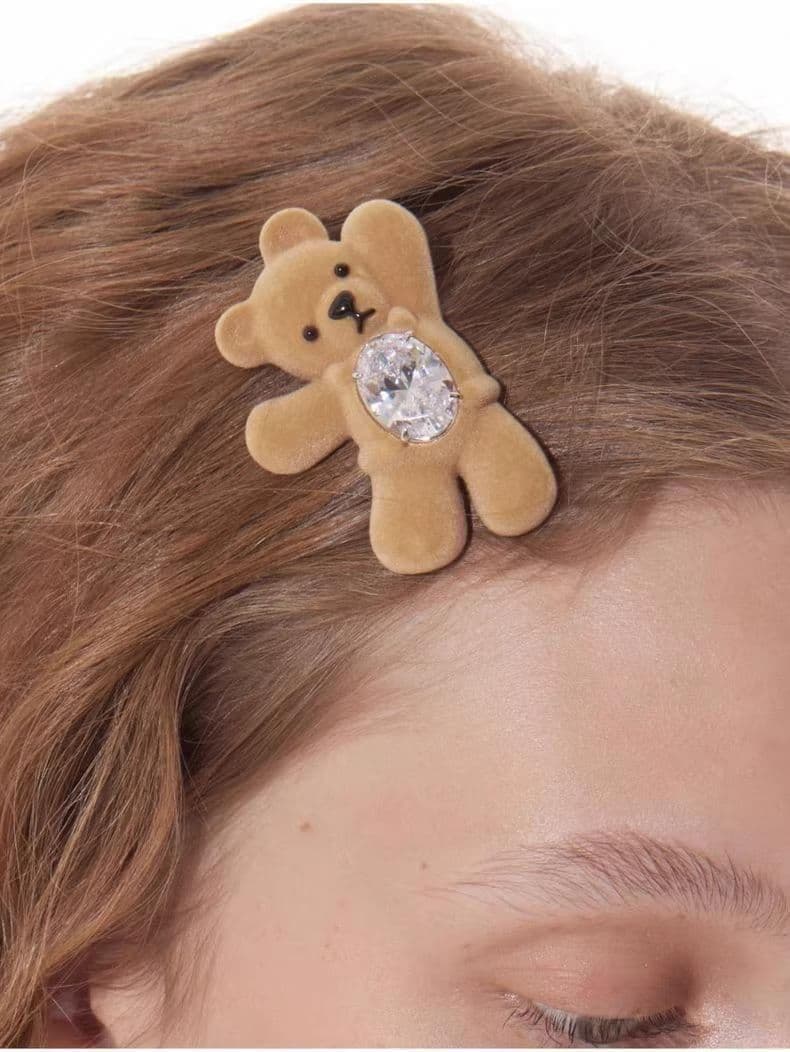 YVMIN クマ ヘアピン ヘアクリップ セット ペア 2 枚