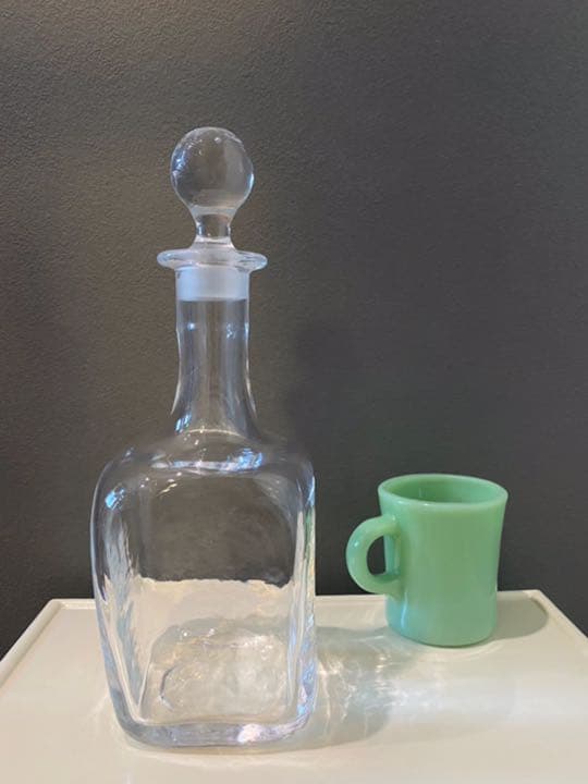 アンティーク ガラス 丸蓋 フラワーベース 小瓶 アンティーク 蓋付