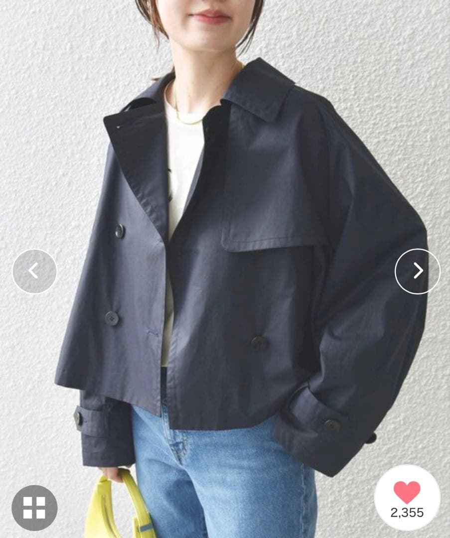 SHIPS タイプライター　ボリューム　スリーブ　ショートトレンチコート