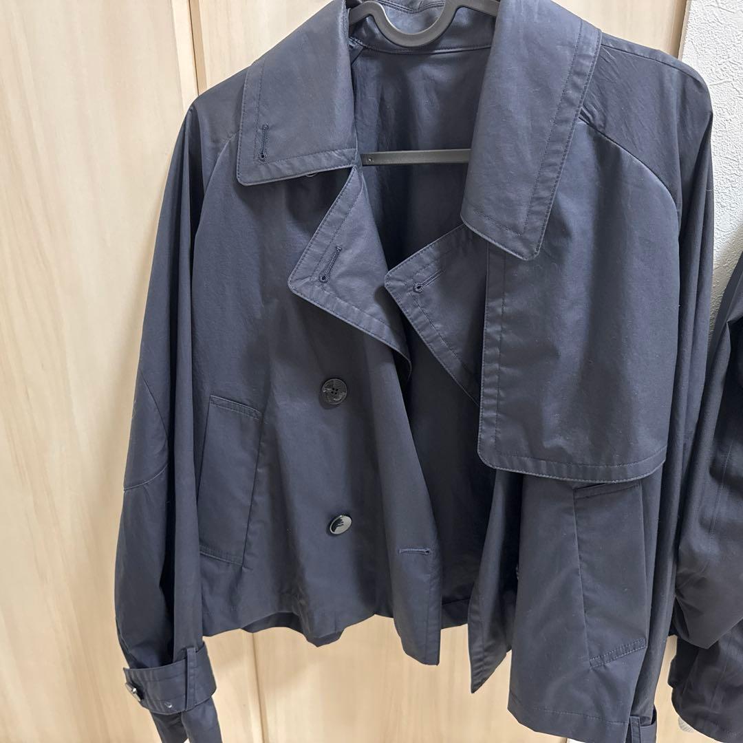 SHIPS タイプライター　ボリューム　スリーブ　ショートトレンチコート