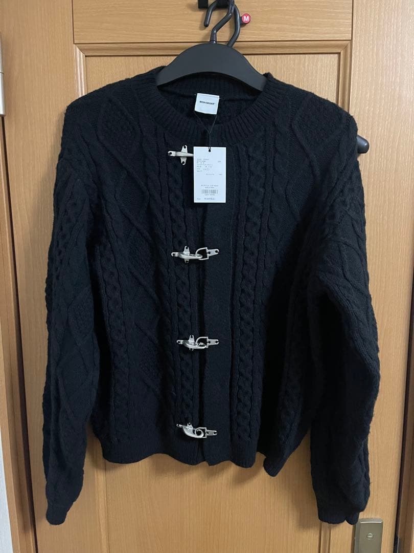 wish forever ファイヤーマンケーブルニットカーディガン
