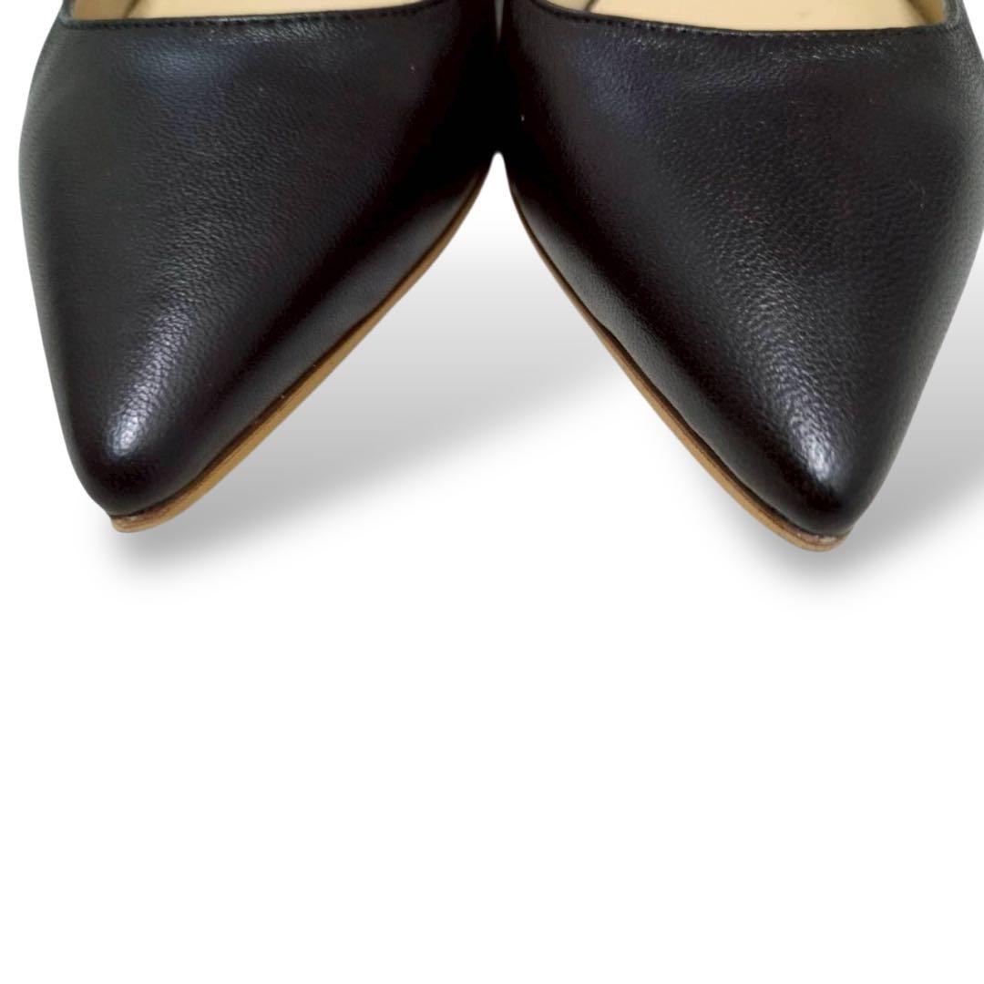 極美品　ファビオスルコーニ　パンプス　ブラック　レザー　ポインテッドトゥ　38