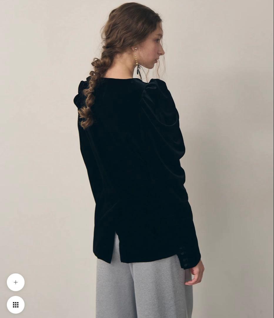 LA BELLE ETUDE クラシカルベロアパフスリーブJK black