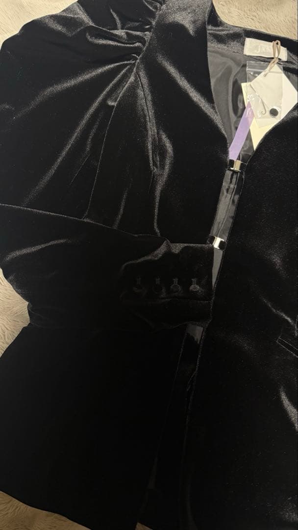 LA BELLE ETUDE クラシカルベロアパフスリーブJK black