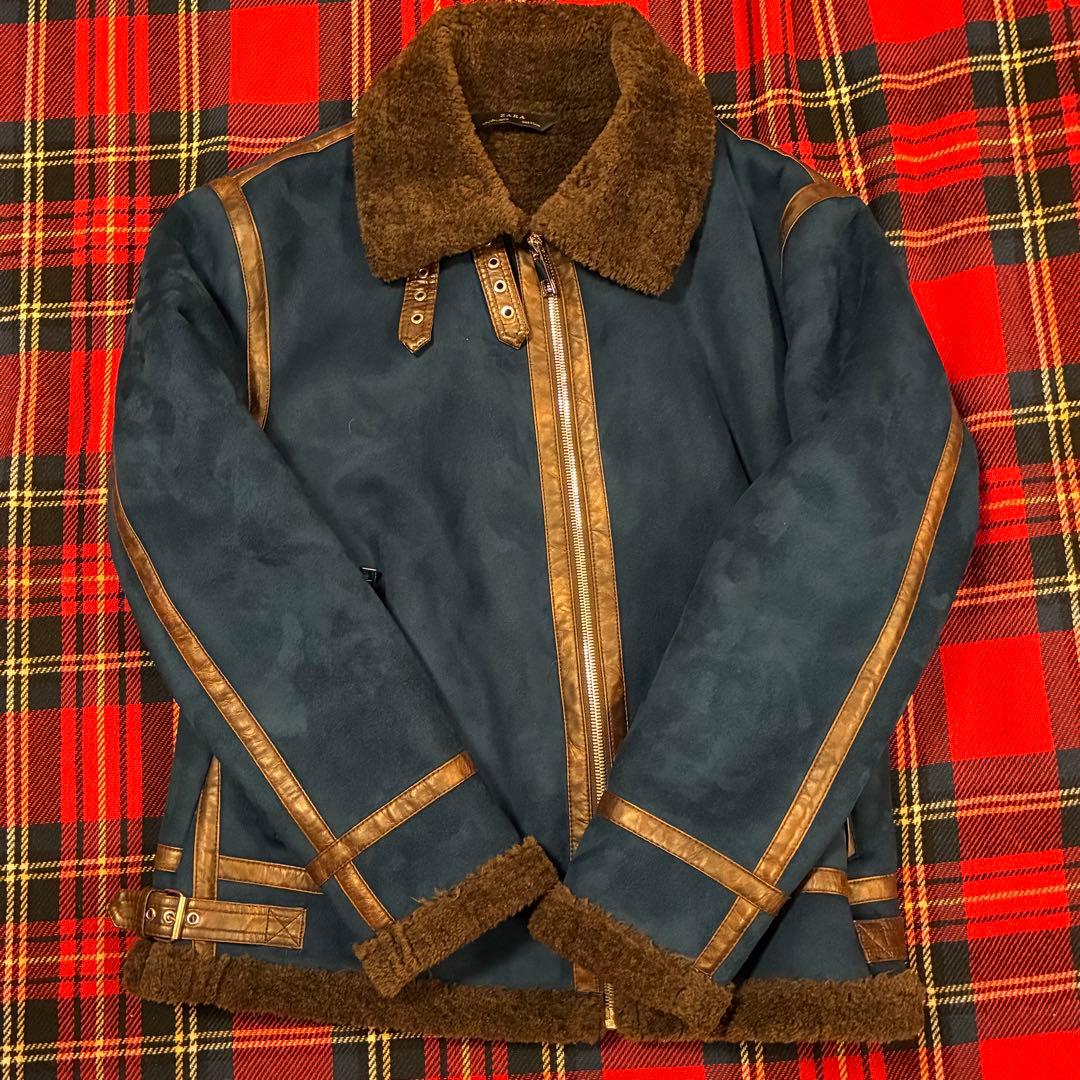 美品！ ZARA ダークブルー B-3タイプ フライトジャケット L