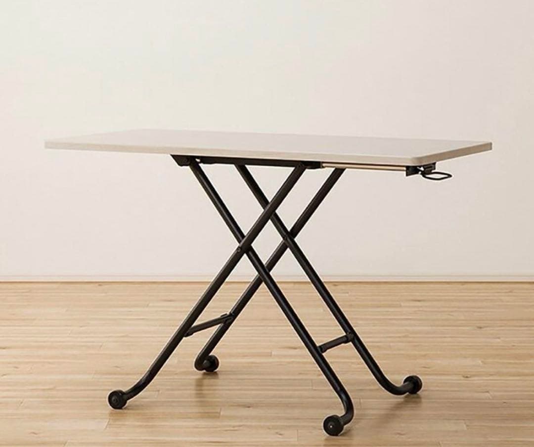 ニトリ 昇降センターテーブル ライザN WW/BK