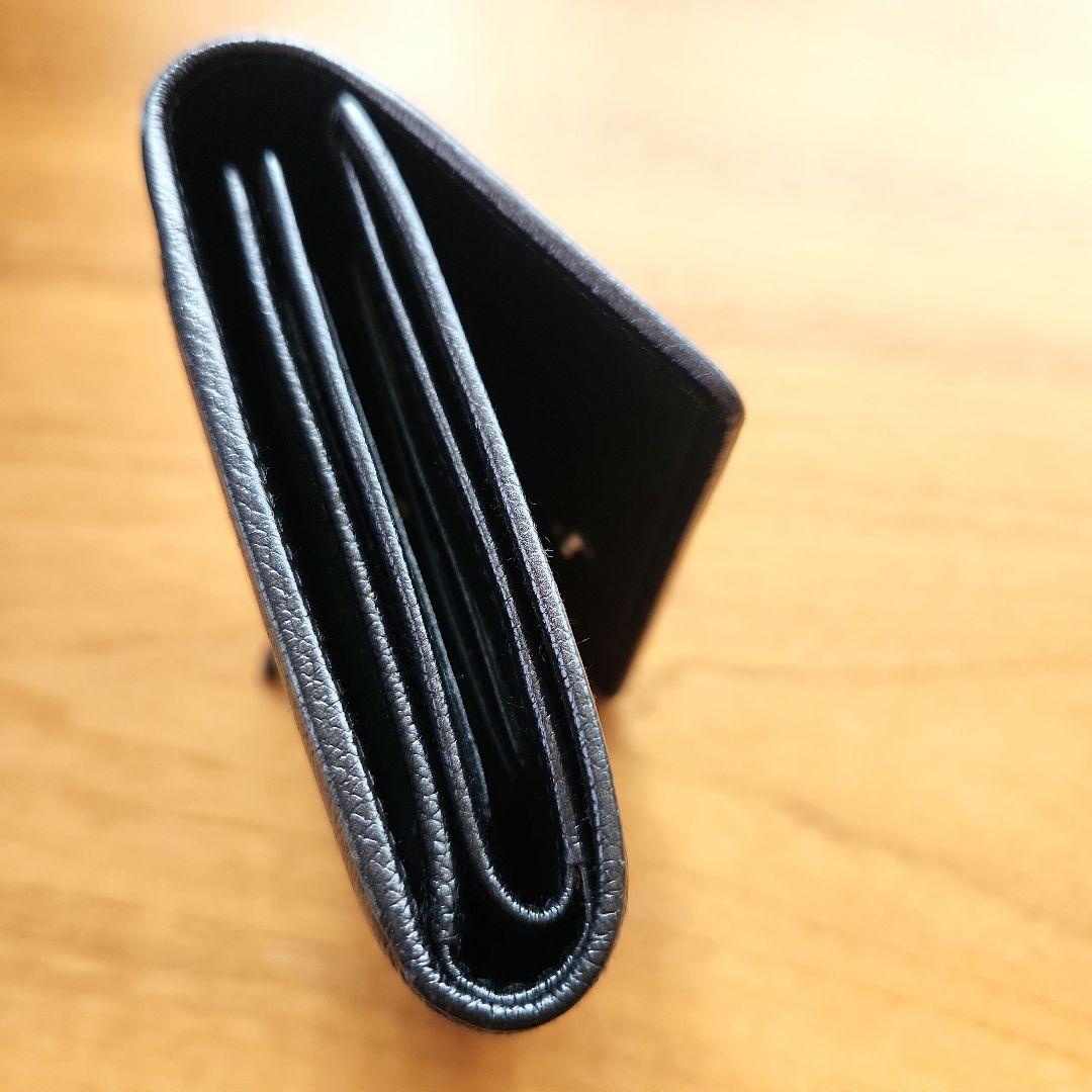 CHANELココボタン 三つ折り財布 ブラックレディース