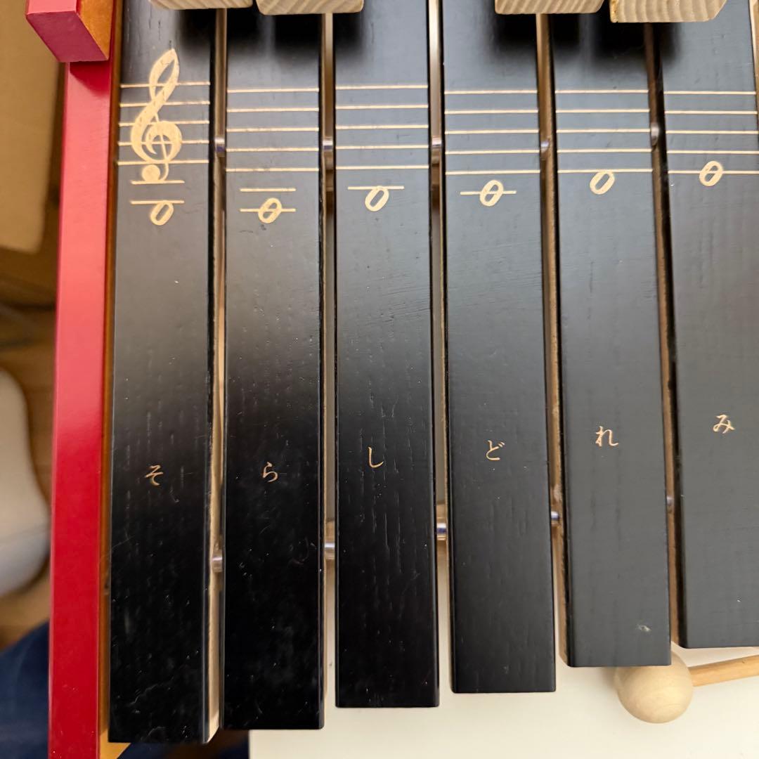 木琴 ゼンオン 紐交換済み 全音楽譜出版社 30音 半音 赤いキャリーバッグ付き