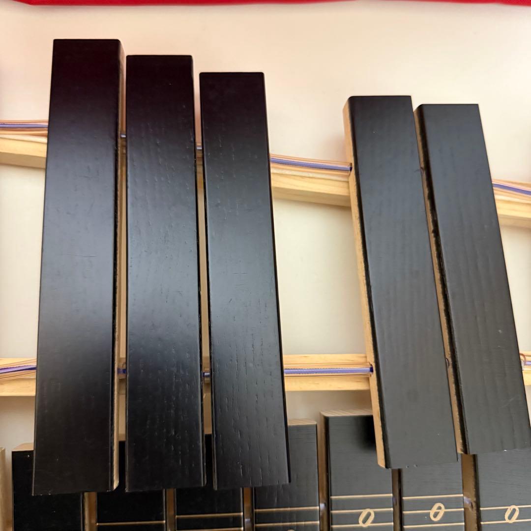 木琴 ゼンオン 紐交換済み 全音楽譜出版社 30音 半音 赤いキャリーバッグ付き