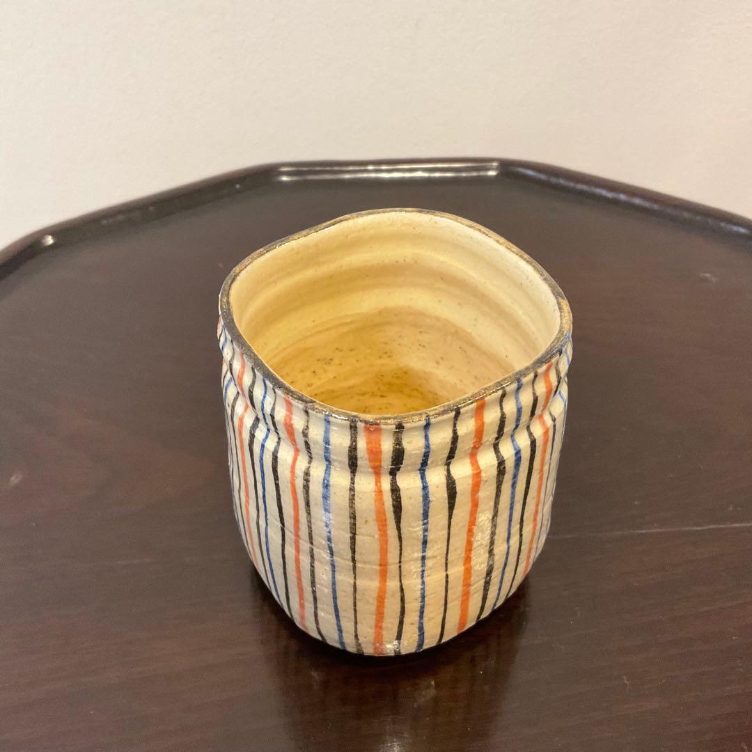 瀬戸 四方 麦藁手 筒向付 火入 湯呑 時代物