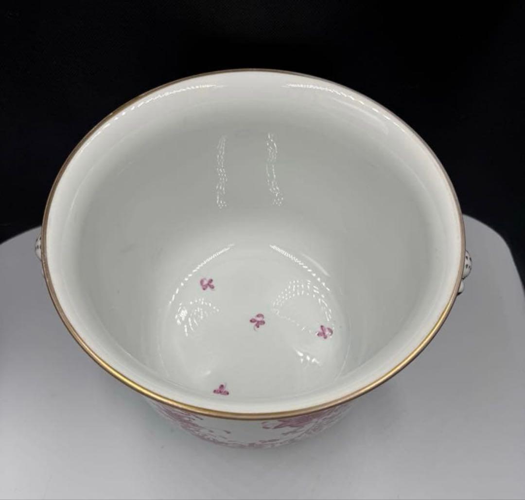 ヴィンテージ ヘレンド　インドの華シリーズ。ピンク。大きな花瓶。鉢。