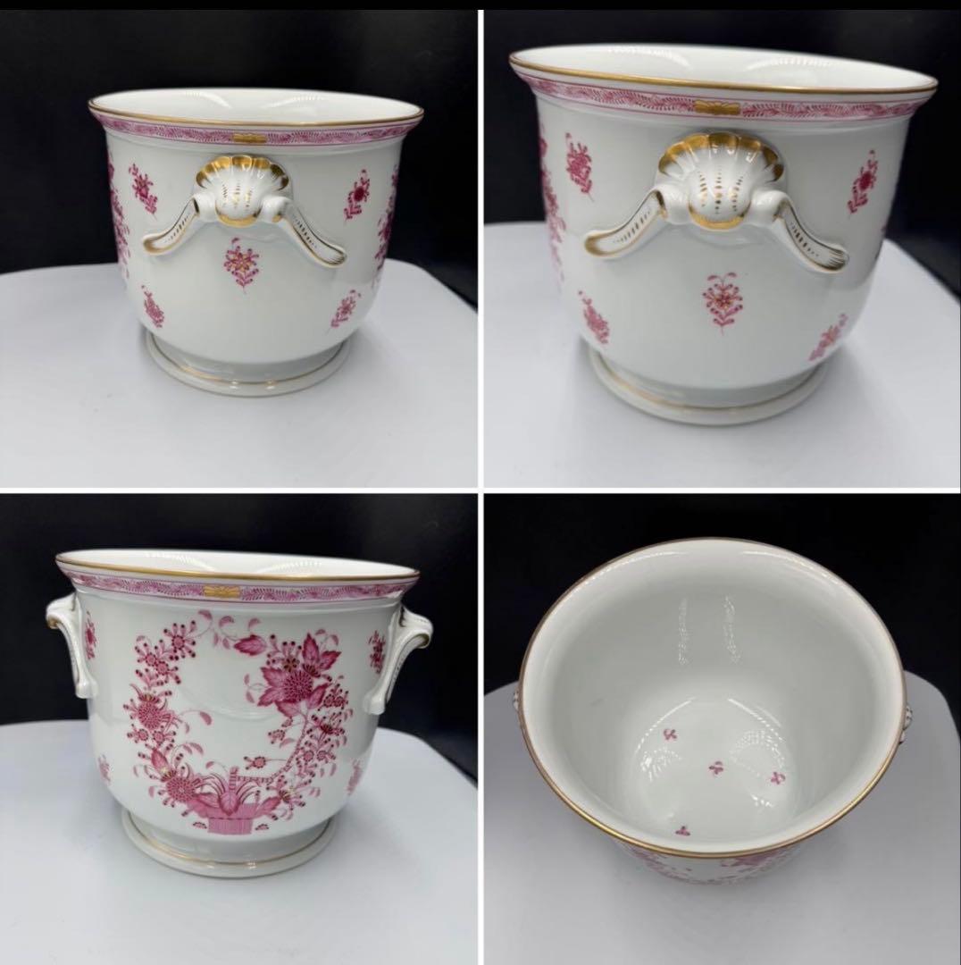 ヴィンテージ ヘレンド　インドの華シリーズ。ピンク。大きな花瓶。鉢。