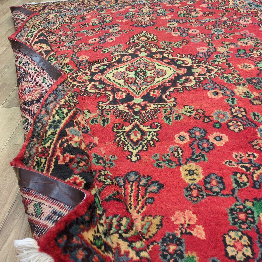 ペルシャ絨毯 298x210 手織り 美術品 草木染 ハマダン産クリーニング済み