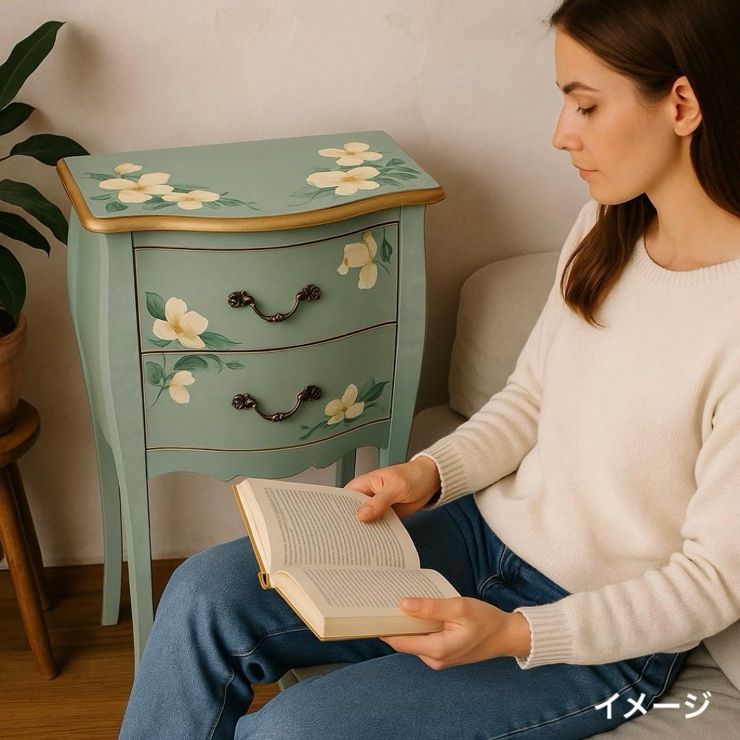 トールペイント ロココ調 コンソール サイドテーブル チェスト