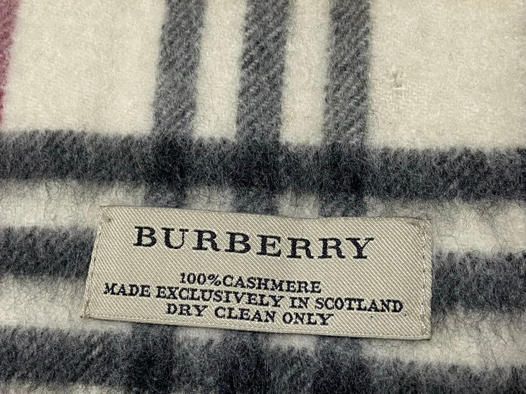 バーバリー マフラー ノバチェック カシミヤ 英国 スコットランド 近年ホワイト