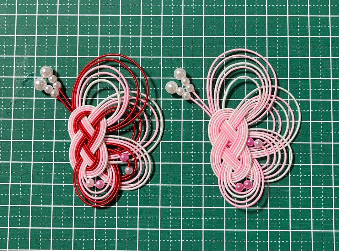 絹巻水引パーツ 蝶5本取り(大) 在庫セール中