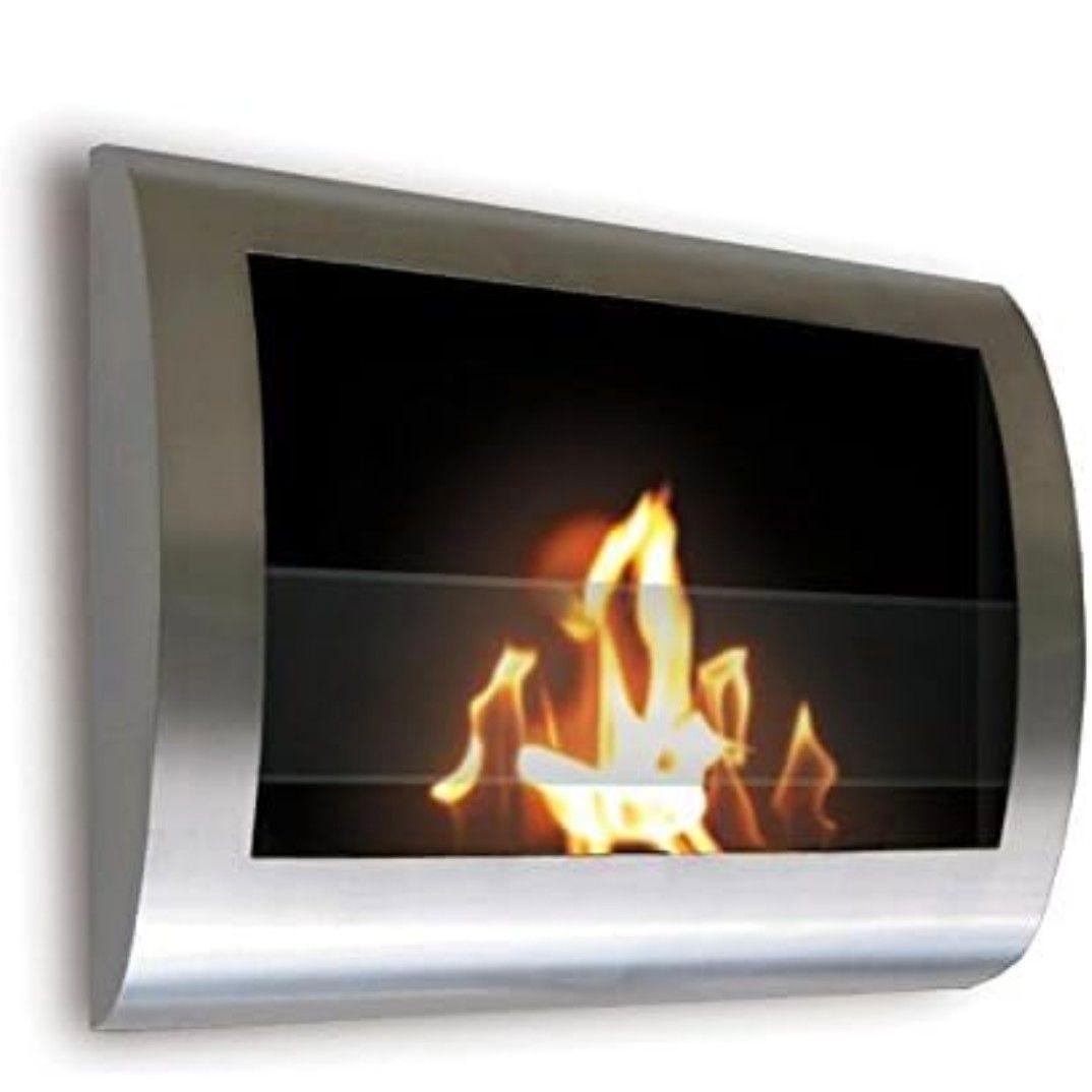 壁掛け　バイオエタノール暖炉　 シルバー