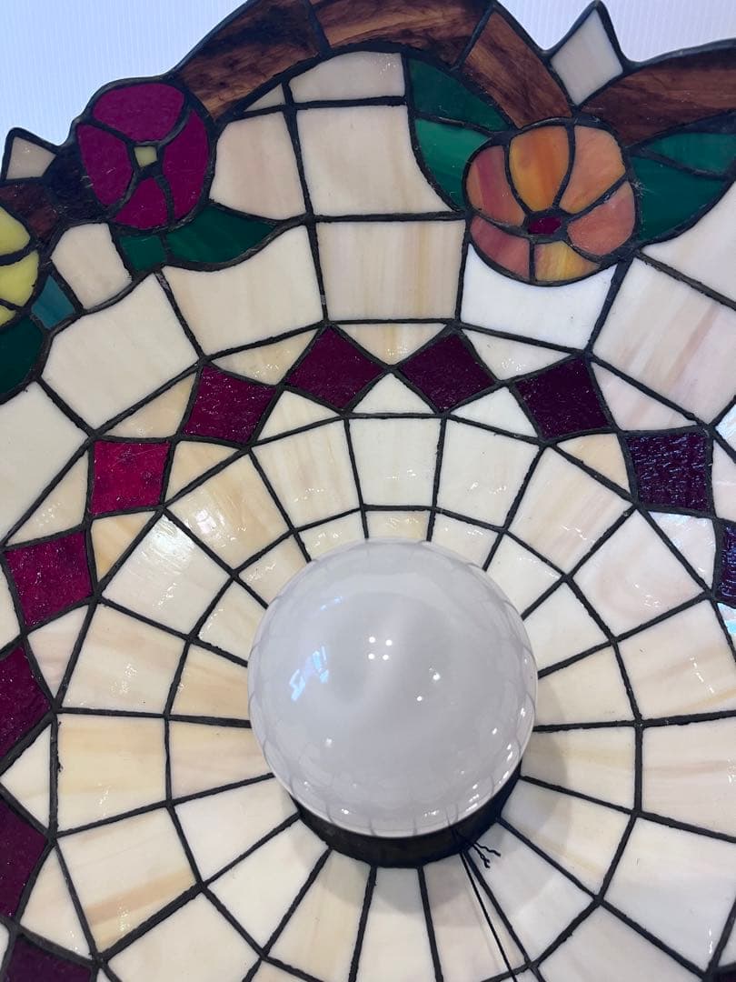 ステンドグラス風　ペンダントライト　照明　昭和レトロ　ステンドグラス