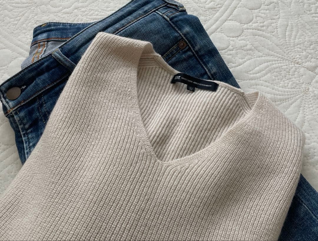 未使用　オンワード樫山　23区　洗えるウールカシミヤ　シンプル上質ニット