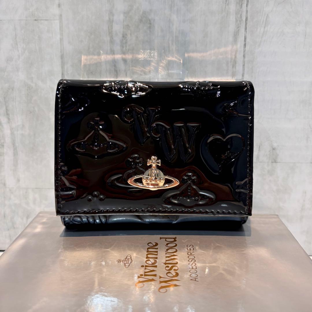 Vivienne Westwood 3つ折り財布 / エナメルブラック