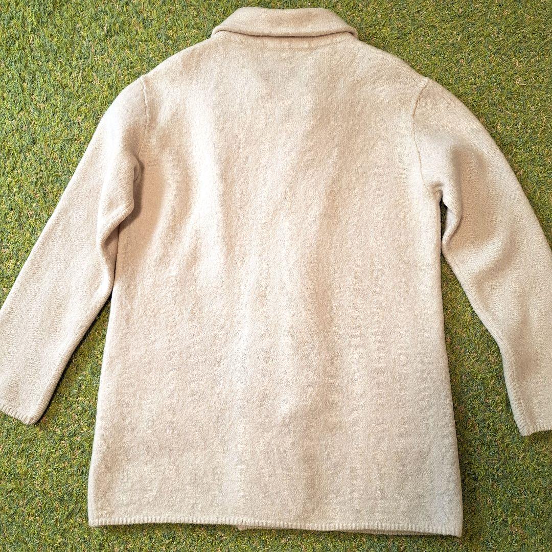 45R ダッフルコート　フロートアルパカ縮絨ハーフコート　アイボリー