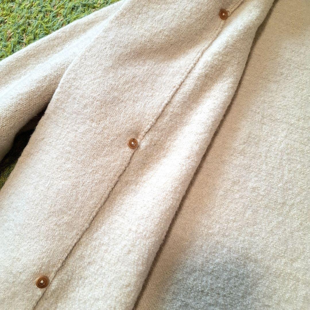 45R ダッフルコート　フロートアルパカ縮絨ハーフコート　アイボリー