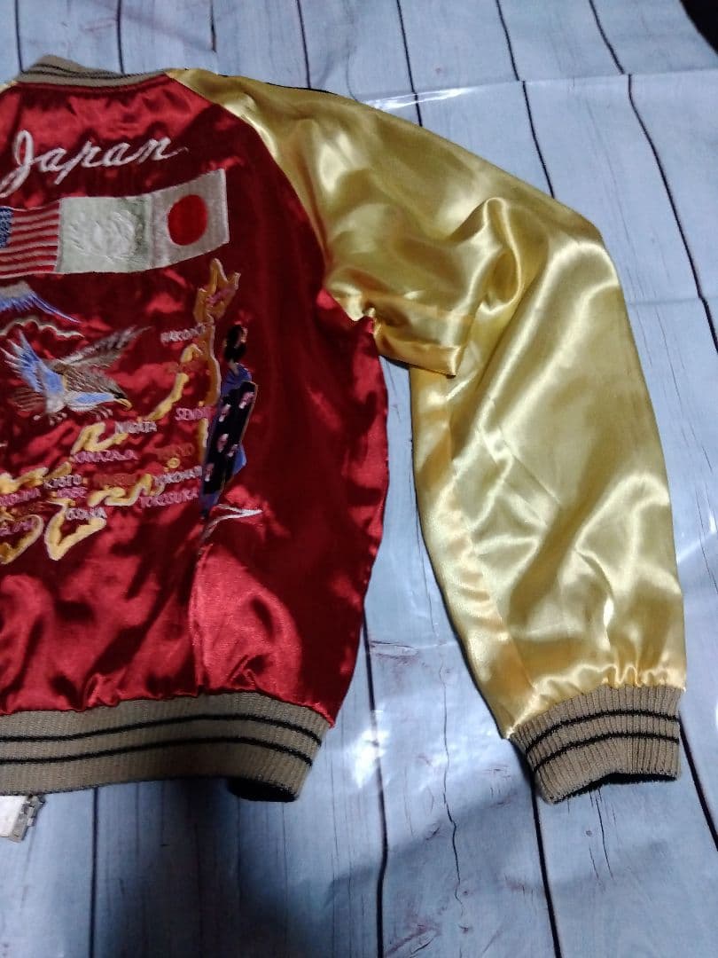 テーラー東洋　スカジャン　TT10930　鷹　日本地図　М