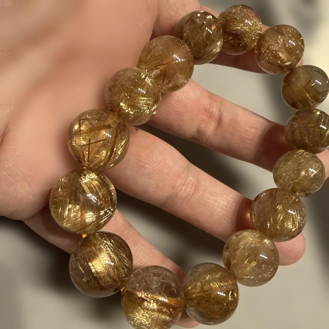 ルチルクォーツ ブレスレット タイチンルチル キャッツアイルチル