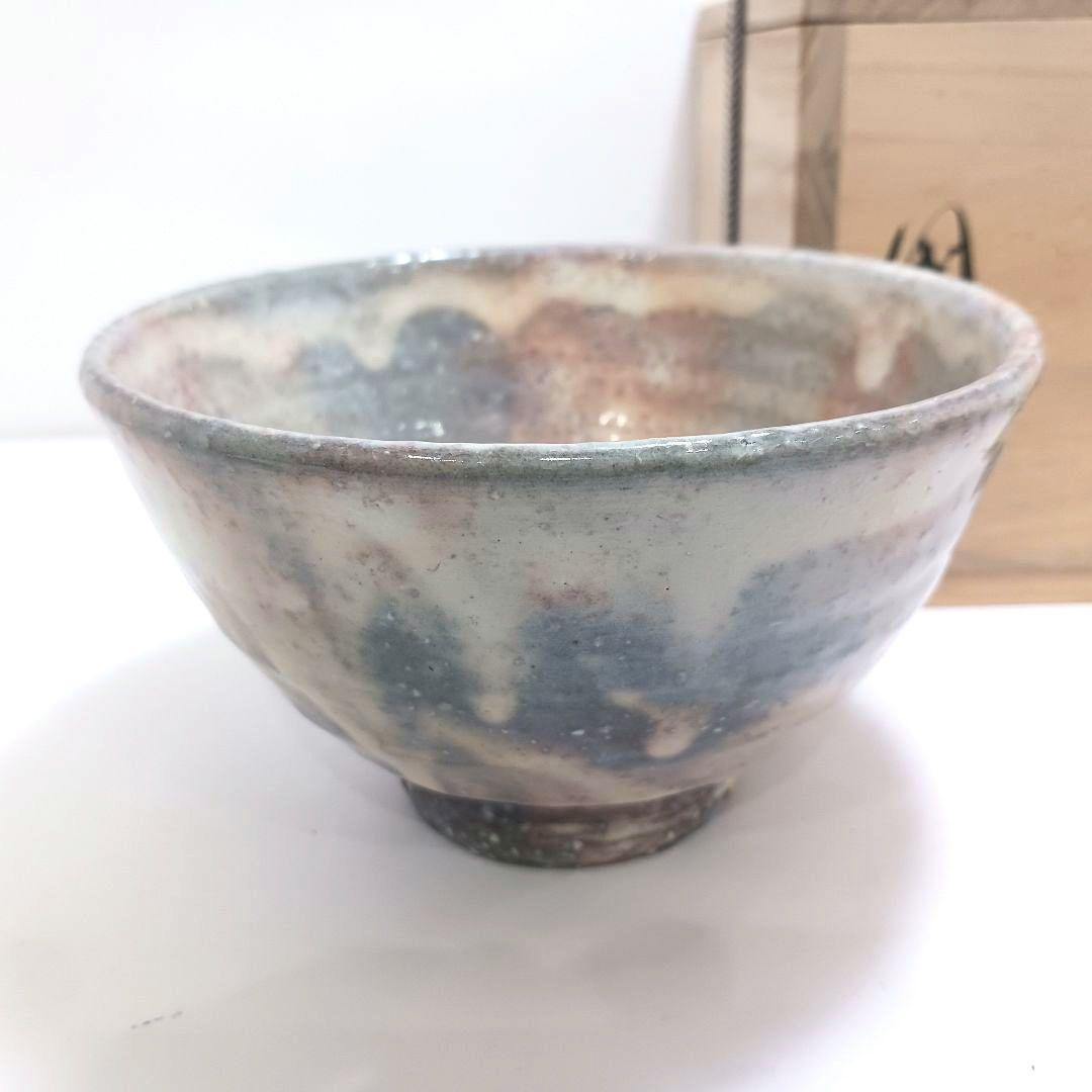Y3122-95 茶道具 萩焼 椿秀窯 中原国輔 萩茶碗 共箱　　#9