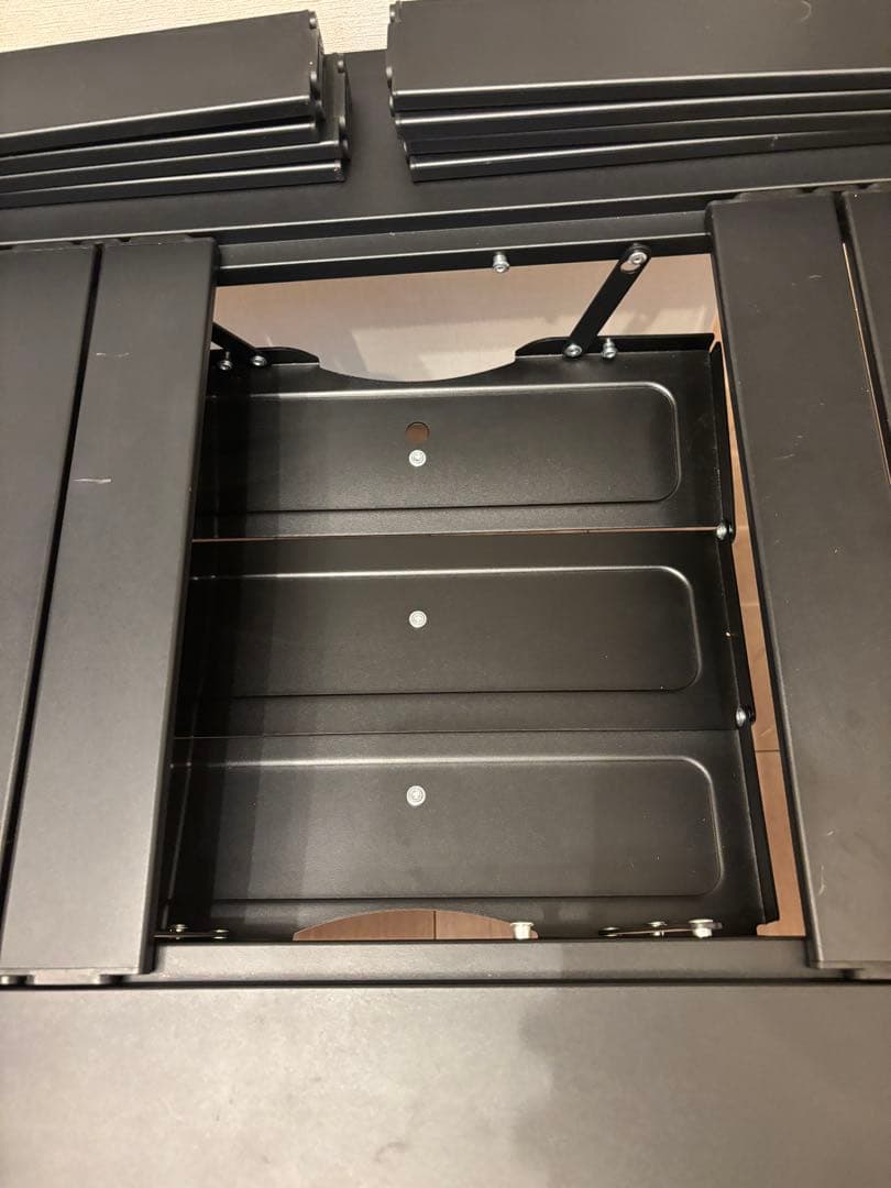 アルミユニットテーブル110、ウッド調天板2枚、コタツユニット