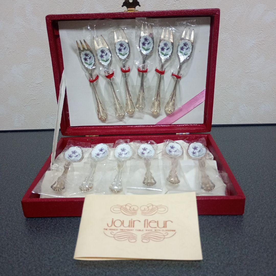 値下げ中✨超レア品❤️ヴィンテージ美品新品未使用カトラリーセット本七宝昭和レトロ