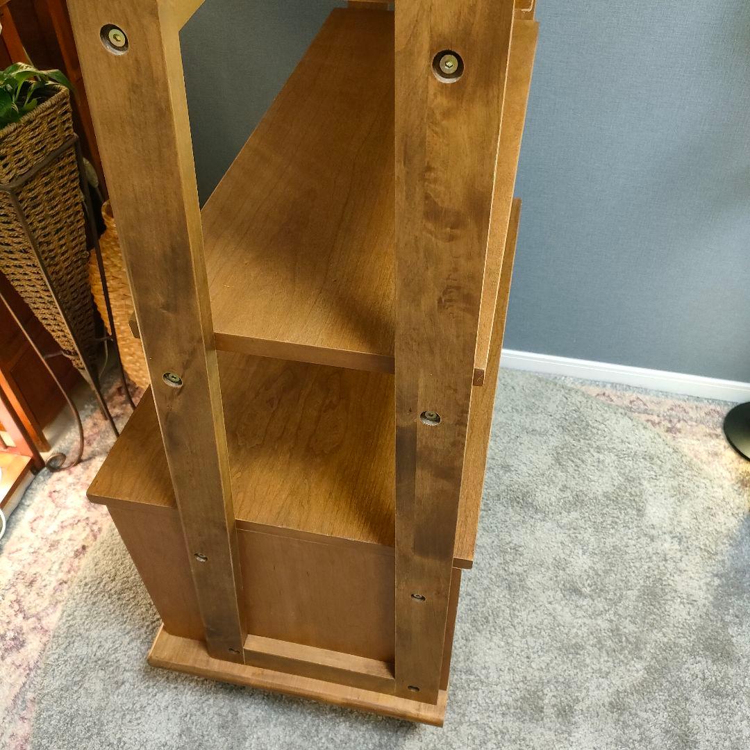 北欧風 木製ラック オープンシェルフ4段 扉付き収納