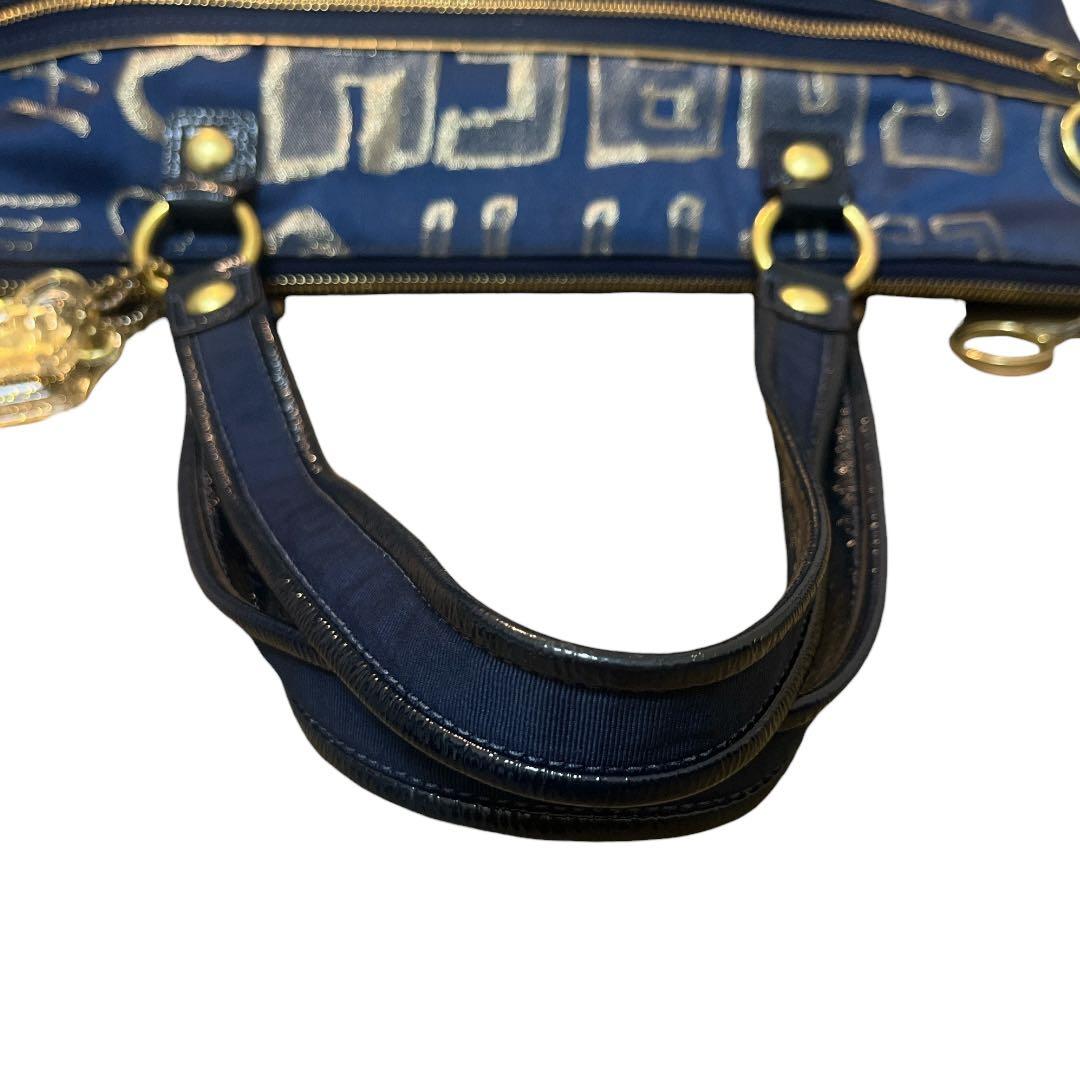 【極美品★人気】COACH POPPYトートバッグ ネイビー 肩掛け A4