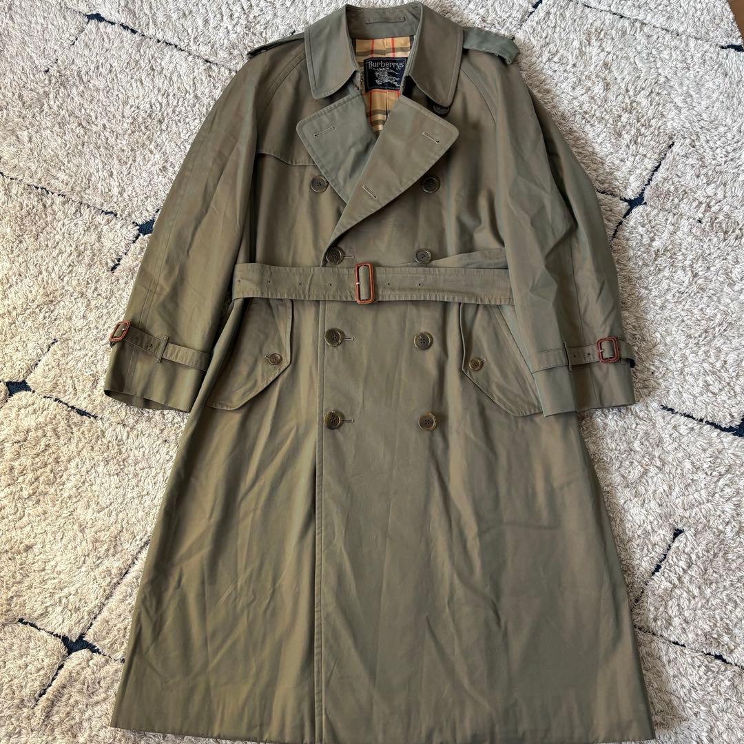 【極美品✨】バーバリー　トレンチコート　玉虫色　ロング　ベルト　ノバチェック　Ｌ