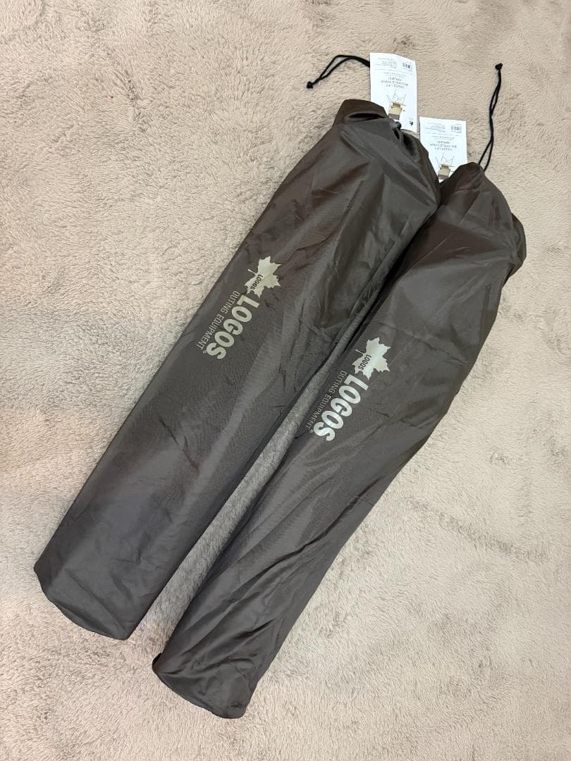 LOGOS life バックホールドチェア（ブラウン）×2脚