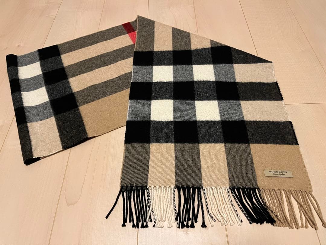 BURBERRY　バーバリー　マフラー　カシミア100％　大判マフラー　キャメル