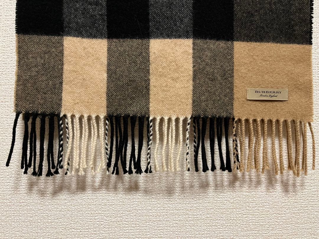 BURBERRY　バーバリー　マフラー　カシミア100％　大判マフラー　キャメル