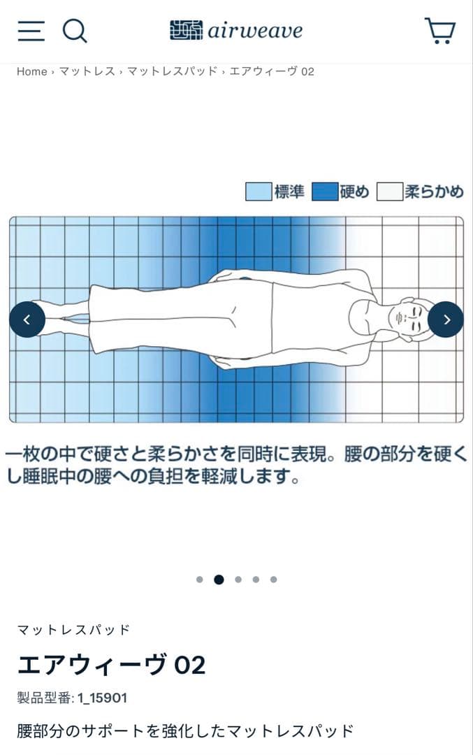 エアウィーヴ02 airweave セミタブル マットレス （25/7新品購入）