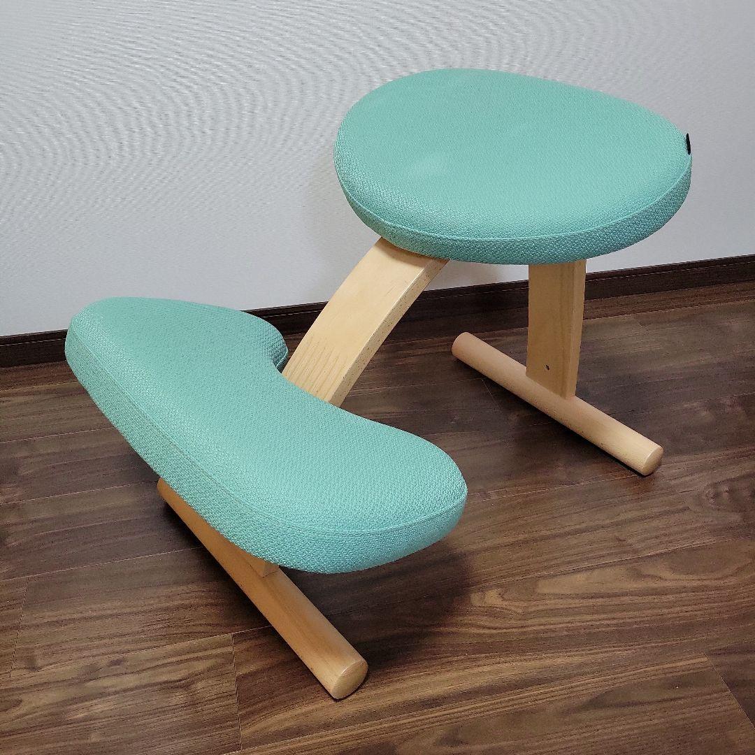 【美品】バランスチェア　イージー　ライトグリーン　付属品すべてあります