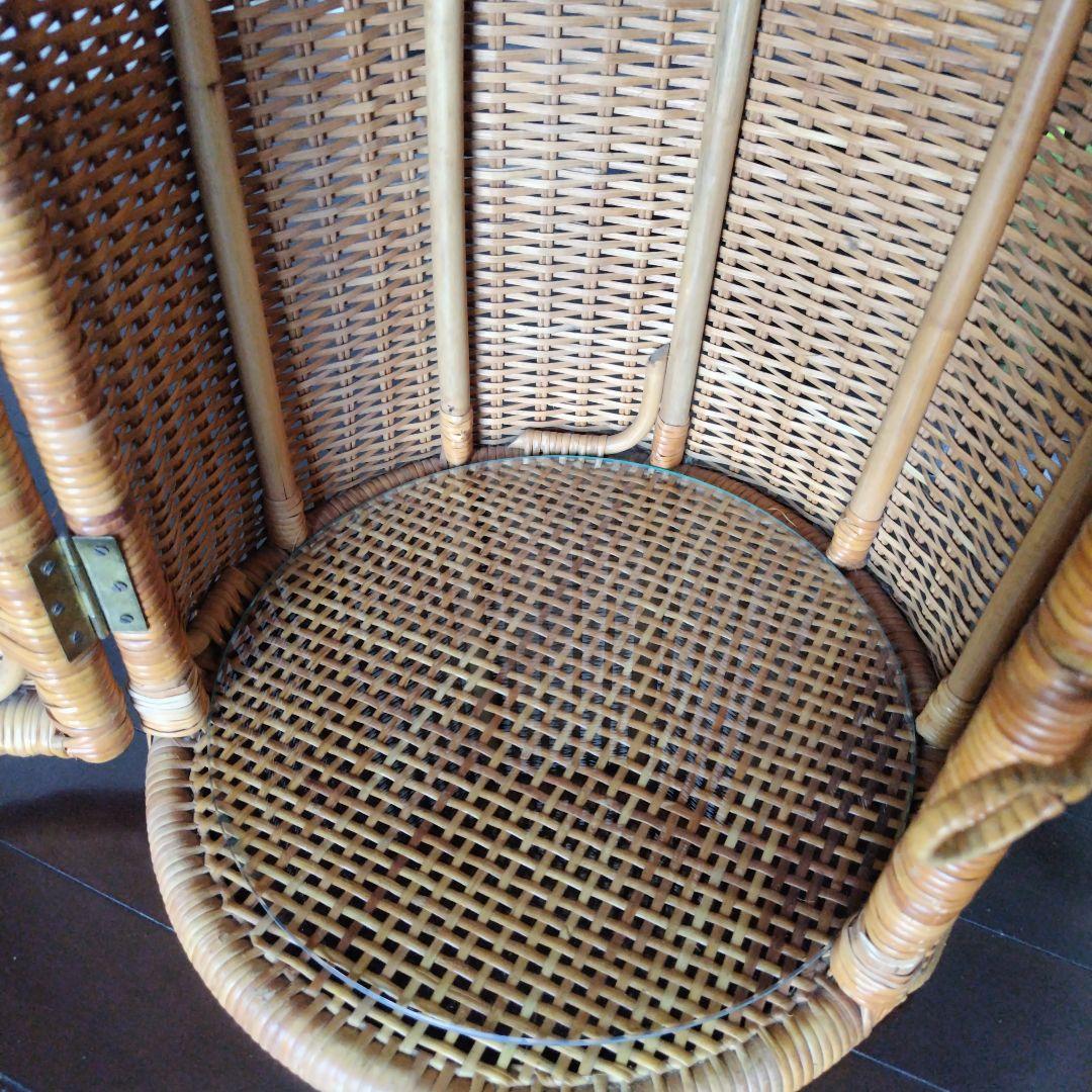 美品です！レトロ ラタン キャビネット 飾り棚 ガラス別売り