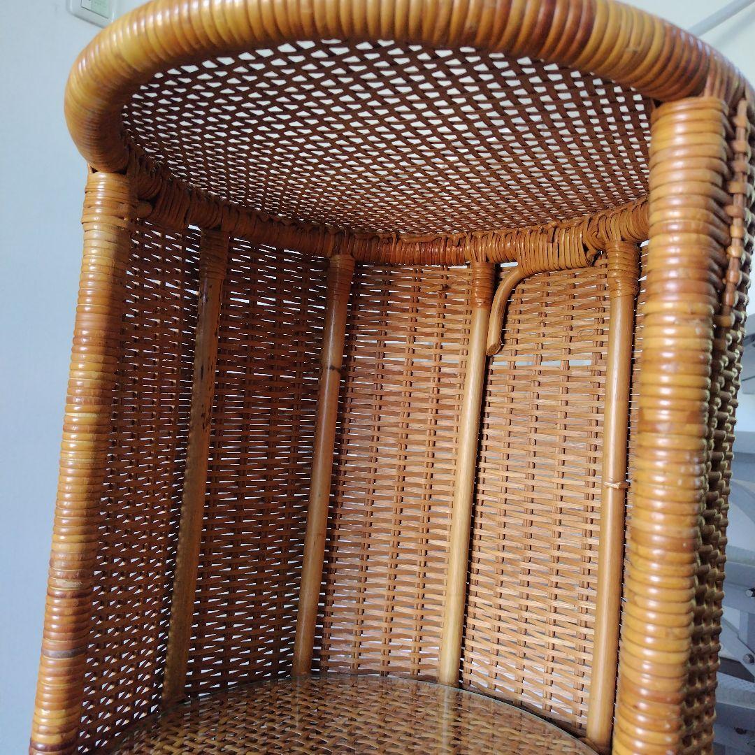 美品です！レトロ ラタン キャビネット 飾り棚 ガラス別売り