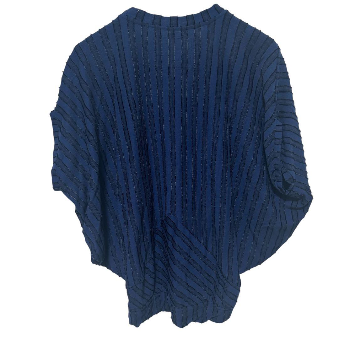 Vivienne Westwood ブラウス　ストライプ　フリンジ　ネイビー　紺