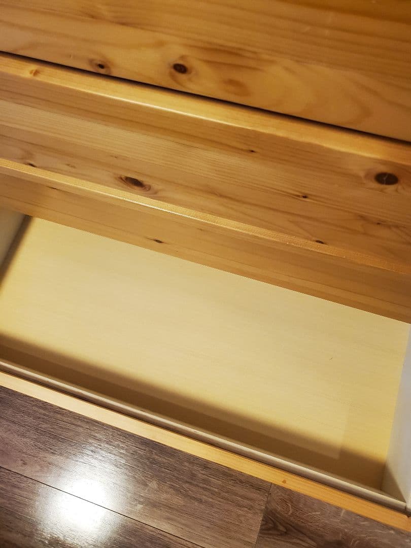 無印良品　パイン材　チェスト　4段ワイド　廃盤品　ひとつ　①