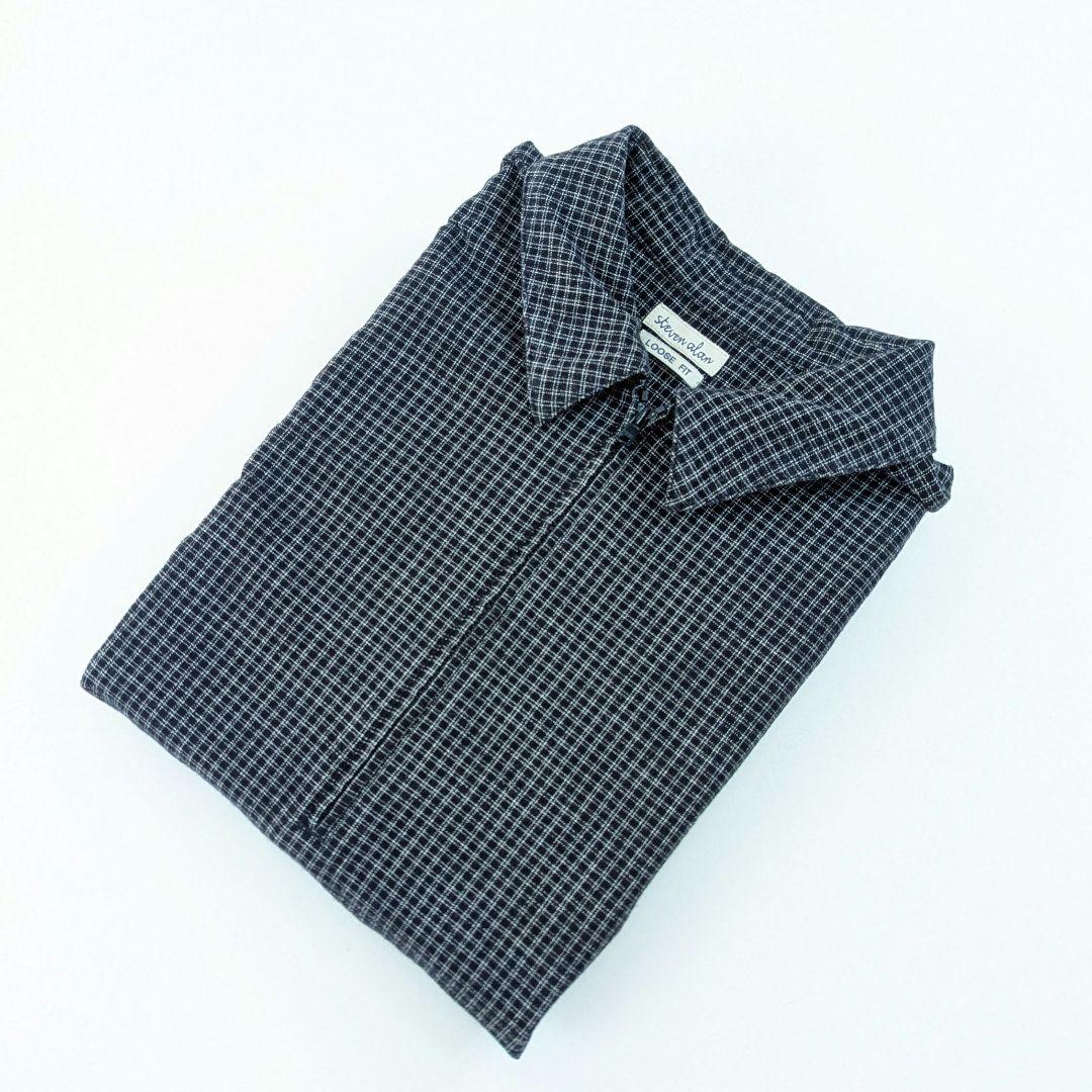 美品★スティーブンアラン　グラフチェック　ジッププルオーバーシャツ　2.2万　M