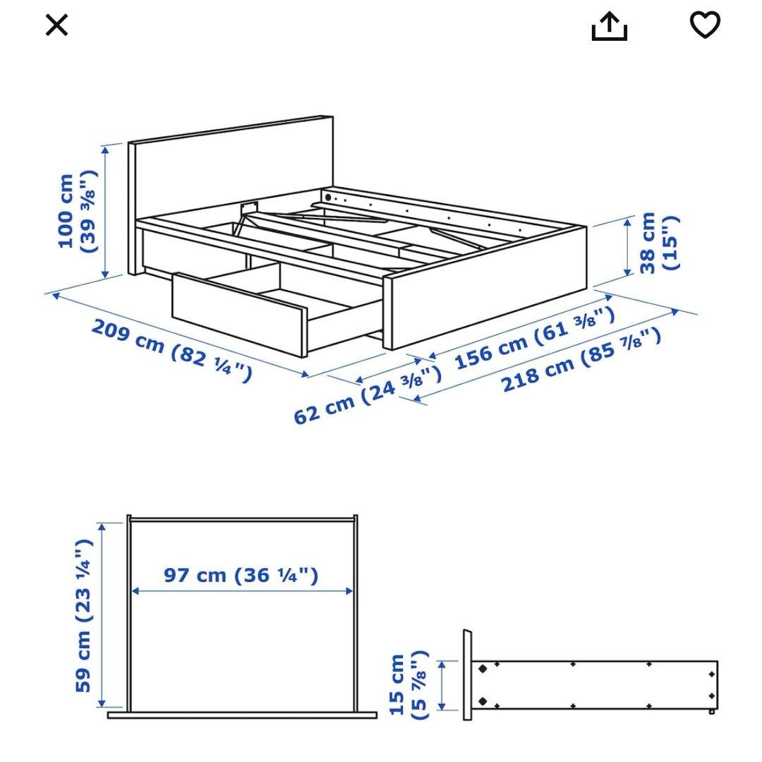直接 IKEA マルム ダブルベット