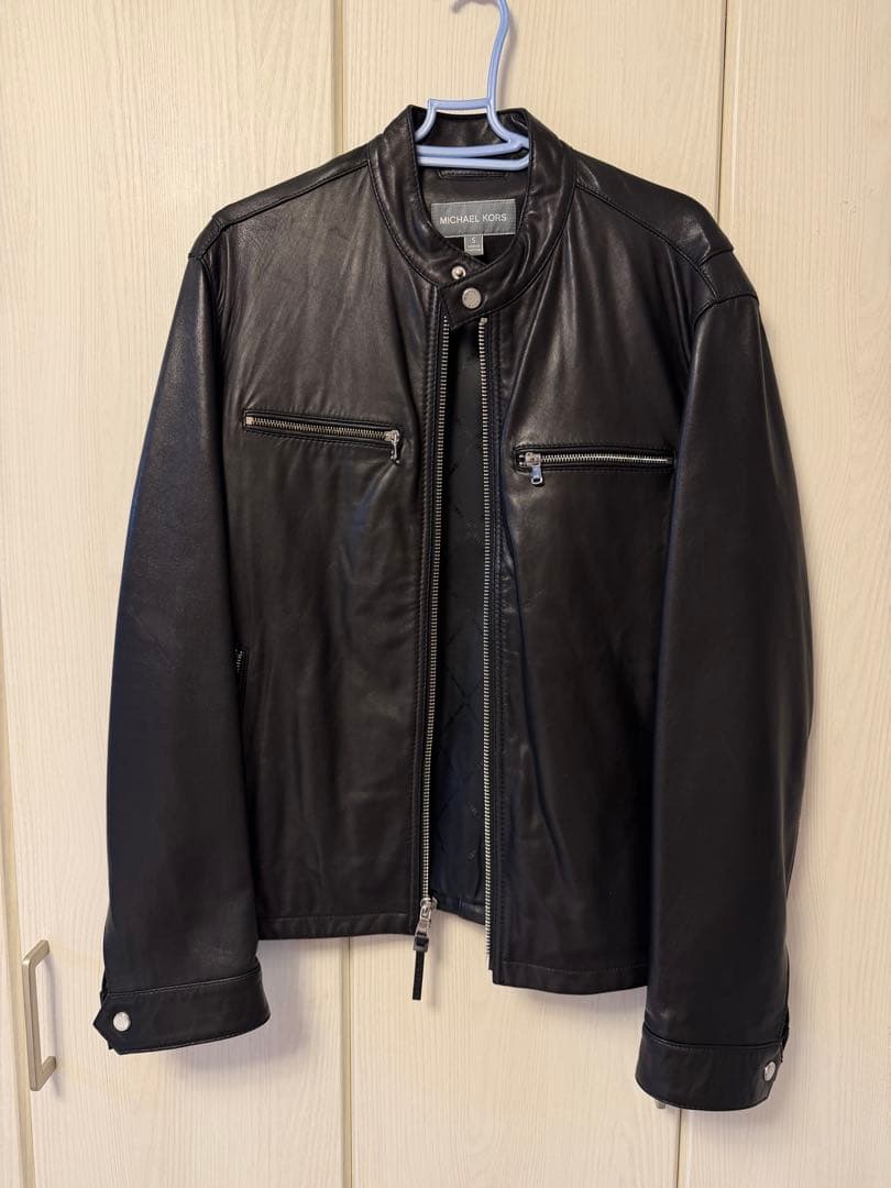 s*l様 MICHAEL KORS ブラックレザーシングルライダースジャケット