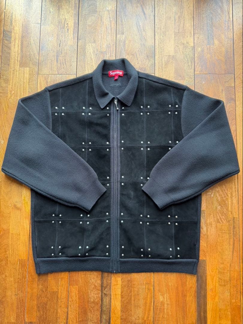 トップス Supreme Studded Suede Zip Up Cardigan XL