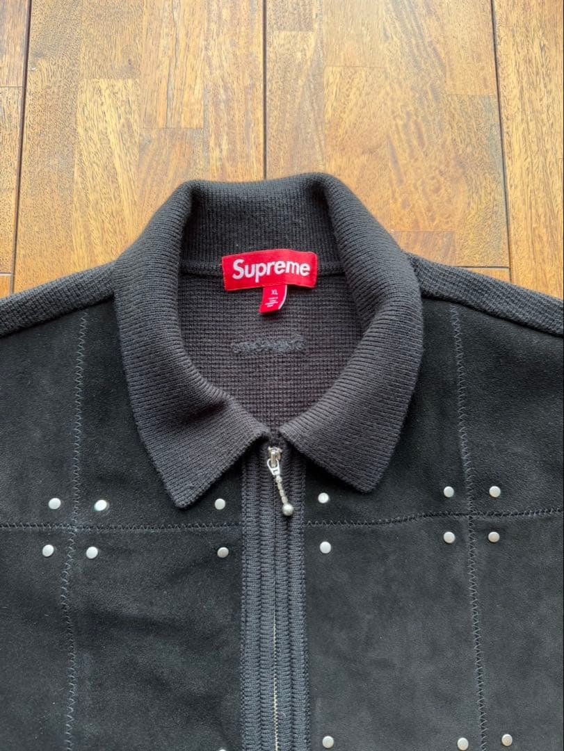 トップス Supreme Studded Suede Zip Up Cardigan XL